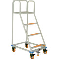 safety Warehouse Movable Trolley Ladder With Wheels